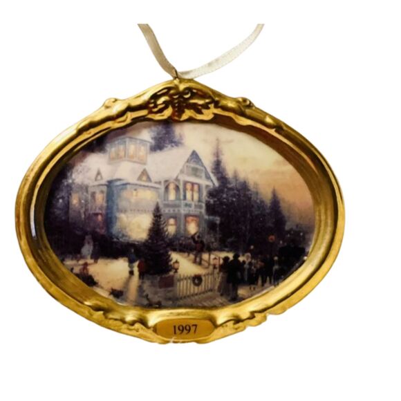 T2 Lot Of 3 1997 Thomas Kinkade Hallmark Victorian Christmas ornaments. - Picture 9 of 10